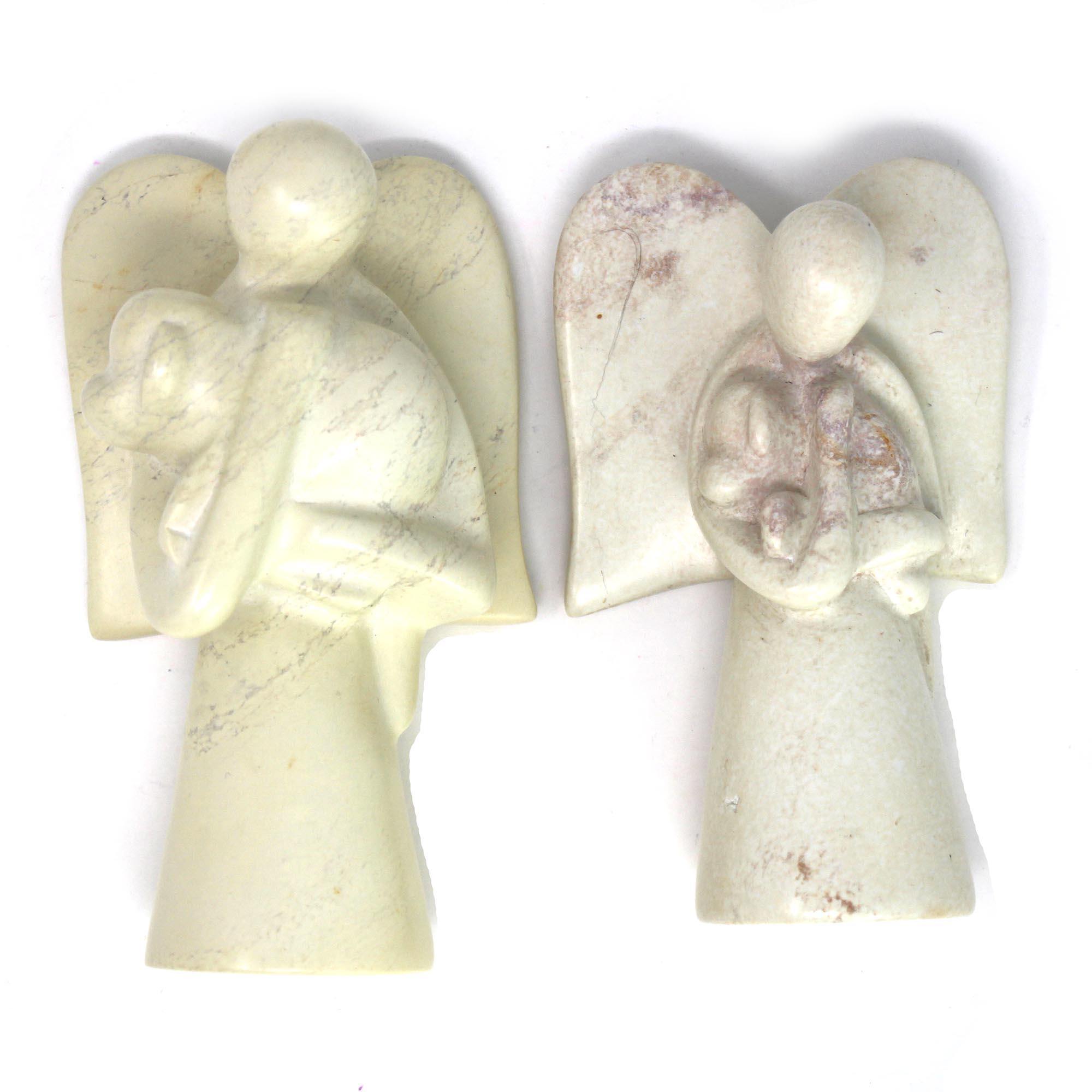 Angel Soapstone Sculpture Holding Dog - Flyclothing LLC