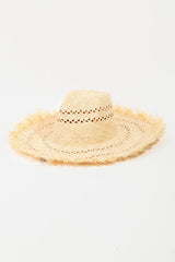 Fame Openwork Raw Hem Weave Hat - Trendsi