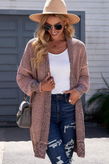 Heathered Open Front Longline Cardigan - Trendsi - Flyclothing LLC
