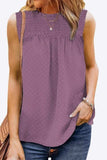 Smocked Tie Back Frill Trim Tank - Trendsi - Flyclothing LLC