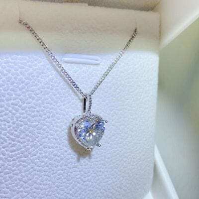 2 Carat Moissanite 925 Sterling Silver Necklace - Trendsi - Flyclothing LLC