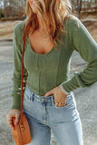 Scoop Neck Long Sleeve Top - Trendsi - Flyclothing LLC