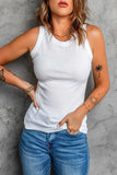 Round Neck Sleeveless Tank - Trendsi - Flyclothing LLC