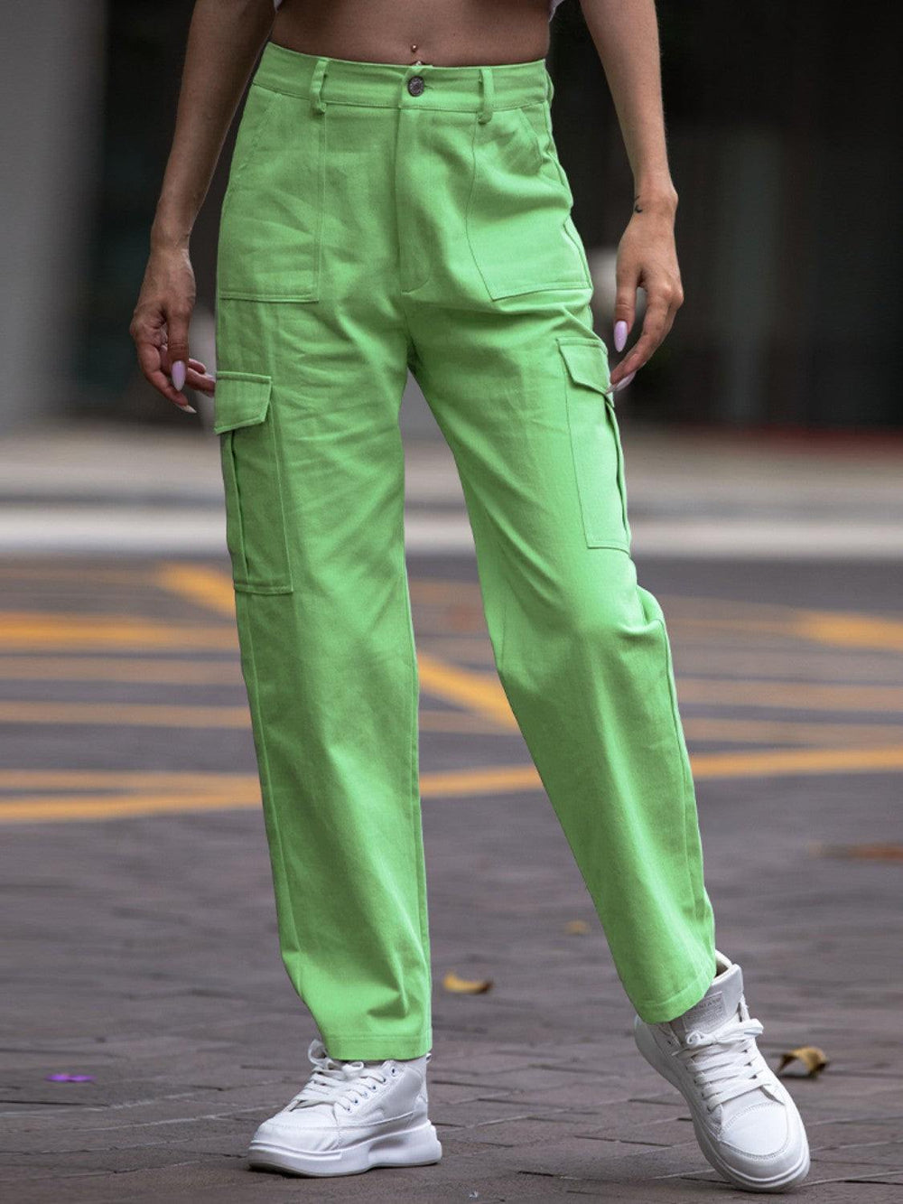 Straight Leg Cargo Pants - Trendsi