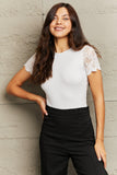 Spliced Lace Tied Open Back Bodysuit - Trendsi