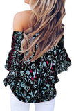 Tied Printed Off-Shoulder Half Sleeve Blouse - Trendsi - Flyclothing LLC