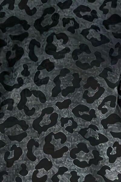 Leopard V-Neck Long Sleeve T-Shirt - Trendsi