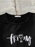 Graphic Tee and Panda Print Shorts Lounge Set - Trendsi