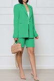 Long Sleeve Blazer and Shorts Set - Trendsi - Flyclothing LLC