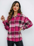 Plaid Button-Down Jacket - Trendsi - Flyclothing LLC