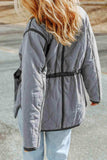 Drawstring Waist Zip-Up Jacket - Trendsi - Flyclothing LLC