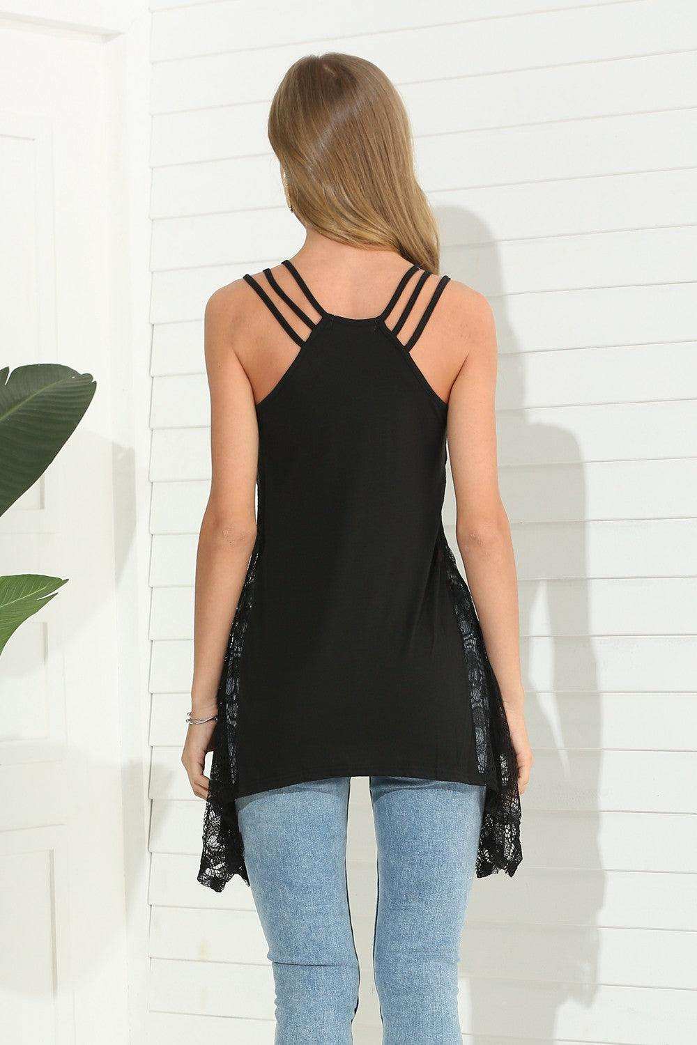 Printed Scoop Neck Strappy Tank - Trendsi - Flyclothing LLC