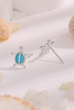 Opal Turtle 925 Sterling Silver Stud Earrings - Trendsi
