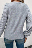 Ribbed Round Neck Long Sleeve Knit Top - Trendsi - Flyclothing LLC