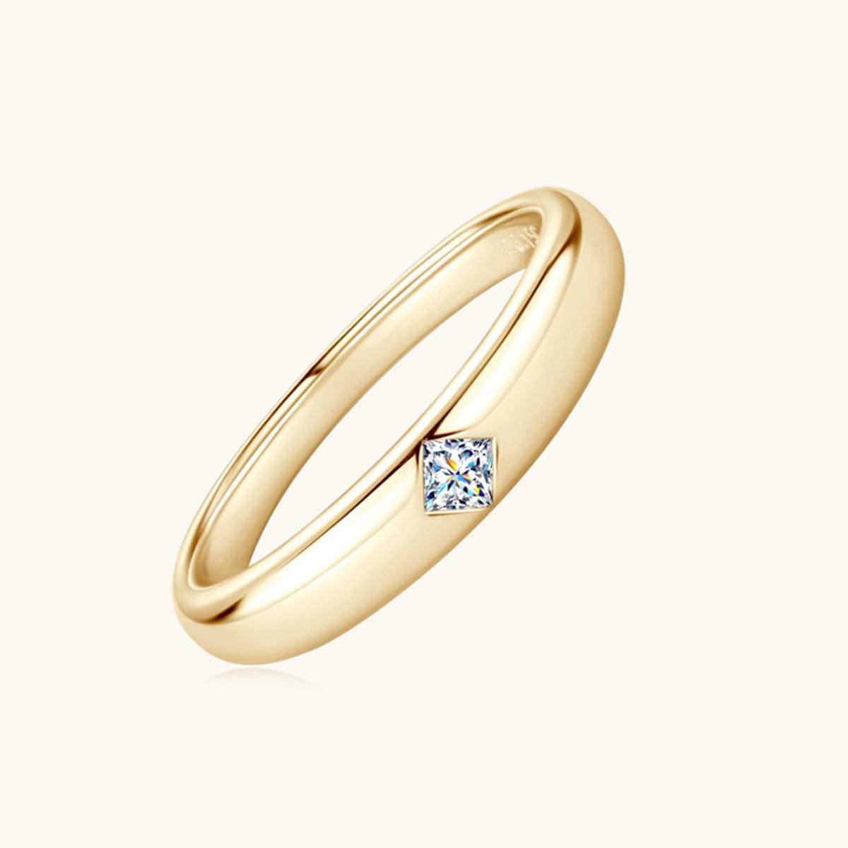 925 Sterling Silver Inlaid Moissanite Ring - Trendsi