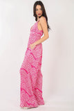 VERY J Printed Pleated Sleeveless Wide Leg Jumpsuit - Flyclothing LLC