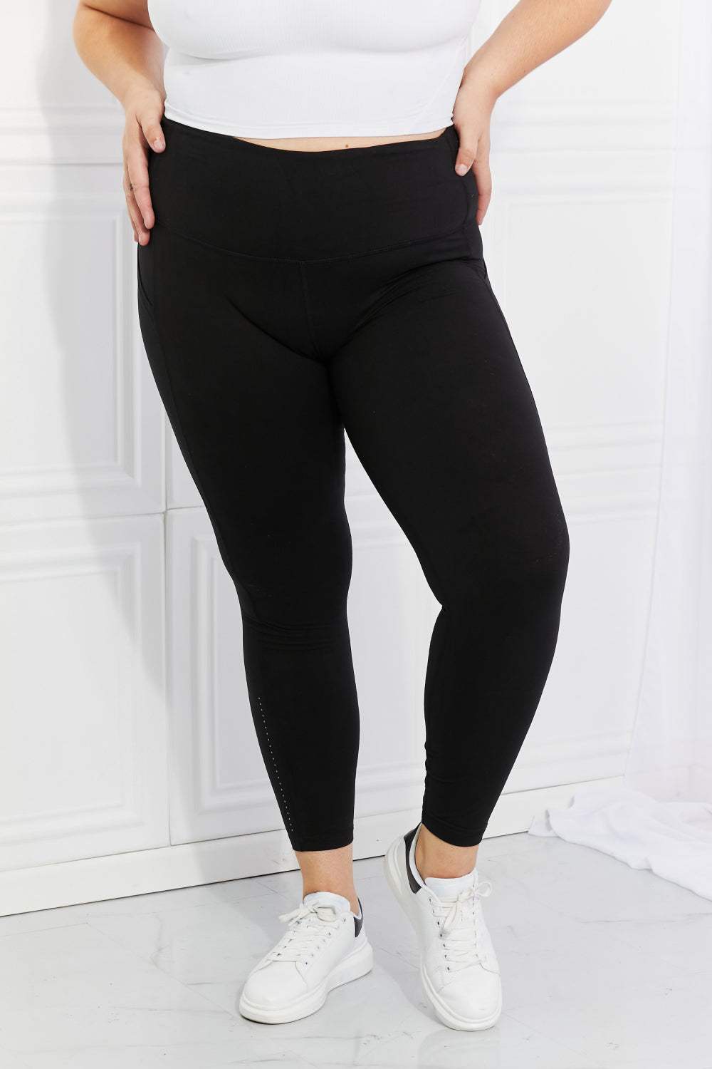 Leggings Depot Full Size Strengthen and Lengthen Reflective Dot Active Leggings - Trendsi - Flyclothing LLC