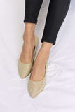 Forever Link Rhinestone Point Toe Flat Slip-Ons - Trendsi - Flyclothing LLC