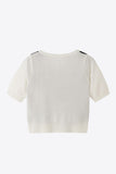 Argyle Round Neck Ribbed Trim Cardigan - Trendsi
