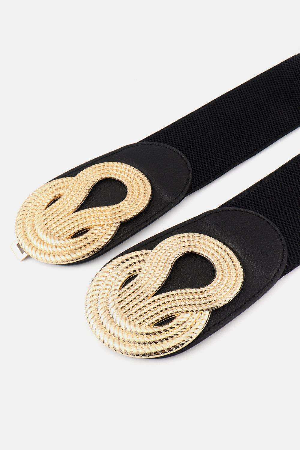 Twisted Alloy Buckle Wide Belt - Trendsi - Flyclothing LLC