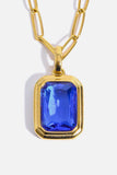 Zircon 18K Gold-Plated Geometrical Shape Pendant Necklace - Trendsi - Flyclothing LLC