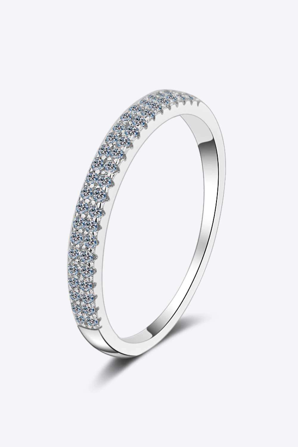 Moissanite 925 Sterling Silver Half-Eternity Ring - Trendsi - Flyclothing LLC