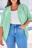 Plus Size Ribbed Cocoon Cover Up - Trendsi - Flyclothing LLC