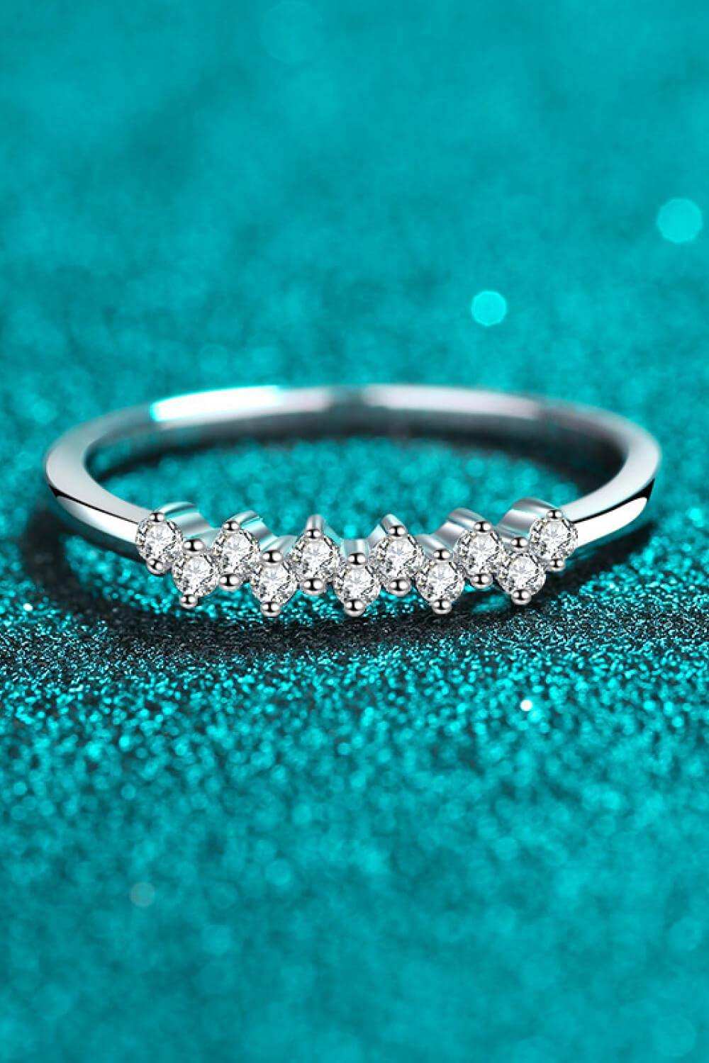 Eye-Catching 925 Sterling Silver Moissanite Ring - Trendsi - Flyclothing LLC