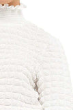Frill Turtleneck Lantern Sleeve Blouse - Trendsi - Flyclothing LLC