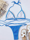 Halter Neck Crisscross Ribbed Bikini Set - Trendsi - Flyclothing LLC