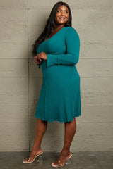 Culture Code Full Size Chevron Upper Bodycon Midi Dress - Trendsi - Flyclothing LLC