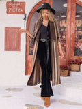 Striped Open Front Long Sleeve Outerwear - Trendsi - Flyclothing LLC