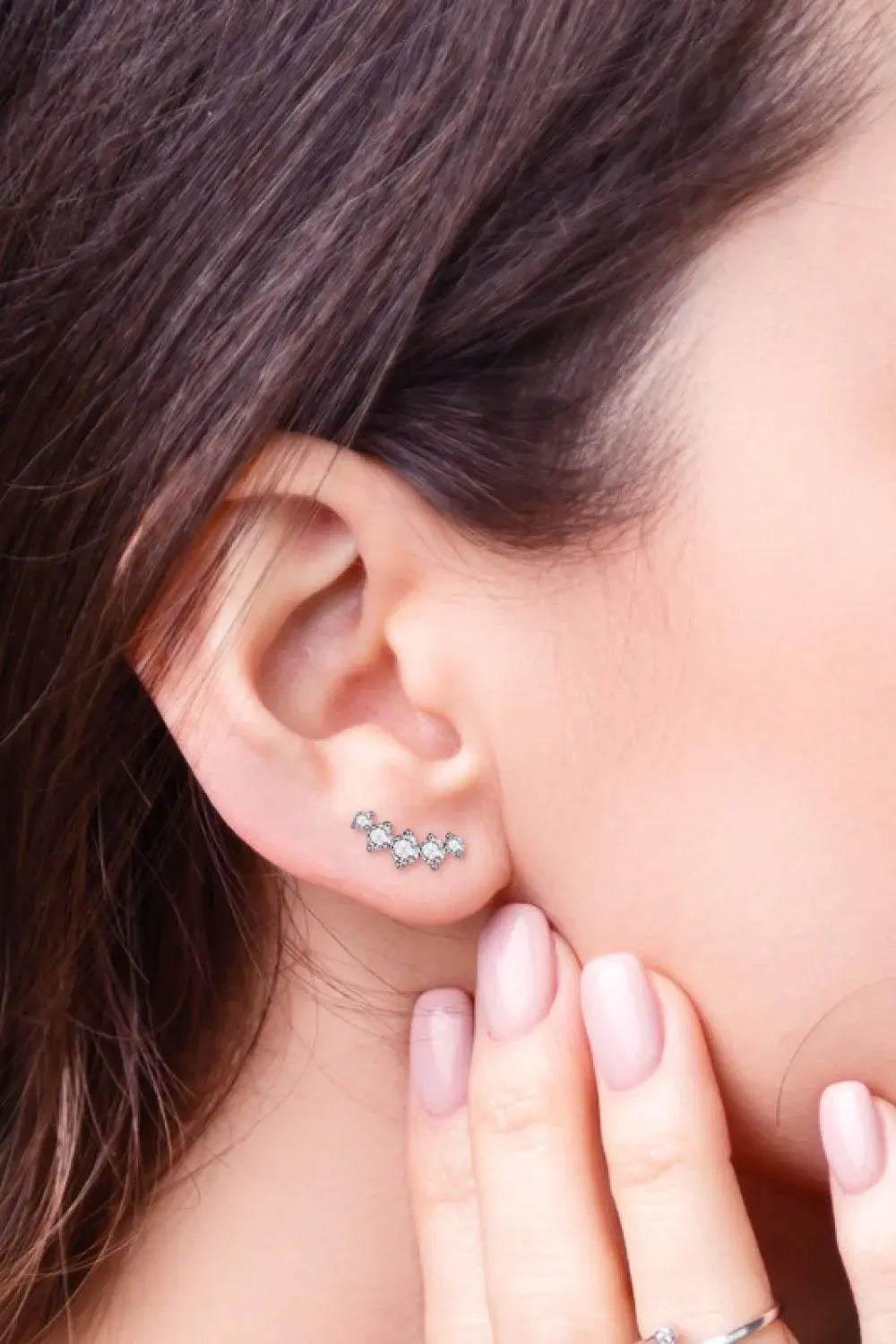 All You Need Moissanite Platinum-Plated Earrings - Trendsi - Flyclothing LLC