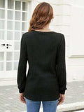 Ribbed Surplice Long Sleeve T-Shirt - Trendsi - Flyclothing LLC