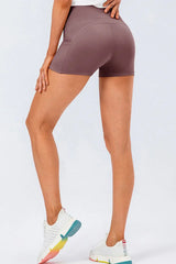 Slim Fit Wide Waistband Sports Shorts - Trendsi - Flyclothing LLC