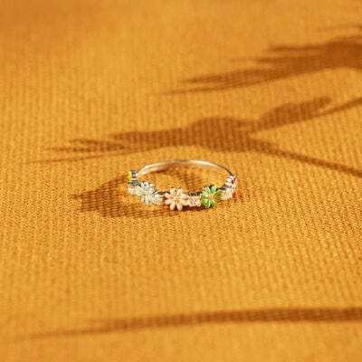 Flower Shape 925 Sterling Silver Zircon Ring - Trendsi - Flyclothing LLC