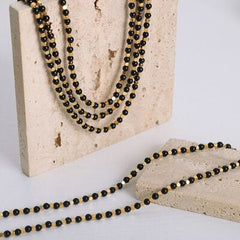 Agate Beaded Titanium Steel Necklace - Trendsi