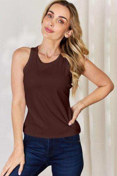 Basic Bae Full Size Round Neck Racerback Tank - Trendsi - Flyclothing LLC