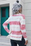 Two-Tone Slit Sweater - Trendsi