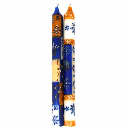 Tall Hand Painted Candles - Pair - Durra Design - Nobunto - Flyclothing LLC
