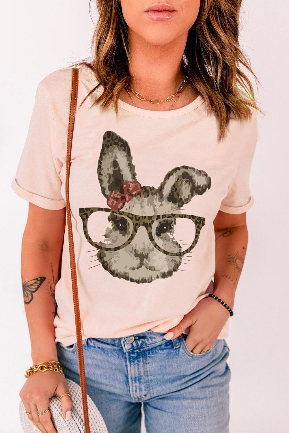 Easter Bunny Graphic Cuffed T-Shirt - Flyclothing LLC