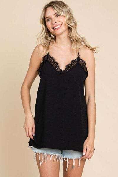 Culture Code Lace Detail Spaghetti Strap Cami - Trendsi - Flyclothing LLC