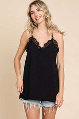 Culture Code Lace Detail Spaghetti Strap Cami - Trendsi