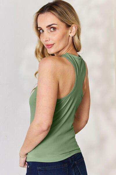 Basic Bae Full Size Round Neck Racerback Tank - Trendsi - Flyclothing LLC