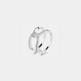 Twisted Inlaid Zircon Double-layered Ring - Flyclothing LLC