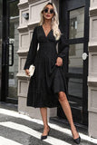 Tiered Ruched Button Up Midi Dress - Trendsi