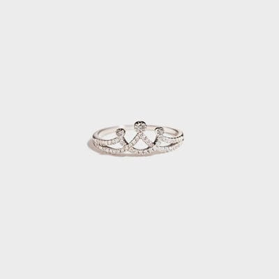 Crown Shape Inlaid Zircon 925 Sterling Silver Ring - Trendsi