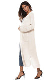 Long Sleeve Open Front Buttoned Cardigan - Trendsi - Flyclothing LLC