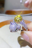 2 Carat Yellow Moissanite Animal Bypass Ring - Trendsi