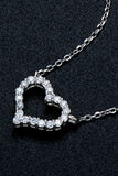 Moissanite Platinum-Plated Heart Necklace - Trendsi
